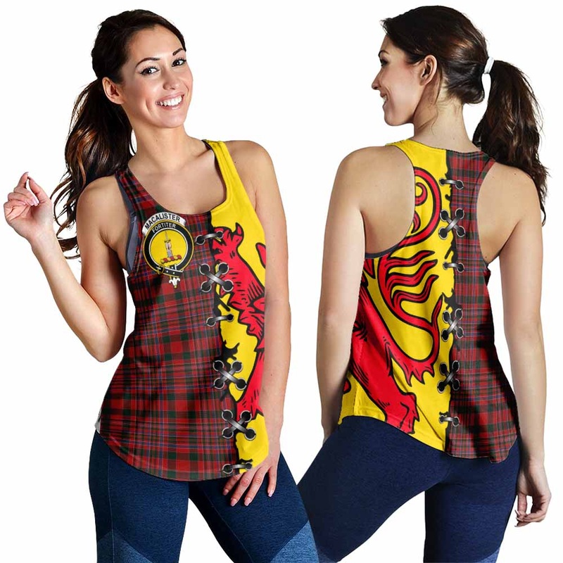 MacAlister (McAlister) Tartan Family Crest Women Racerback Tanks Lion Rampant Honor