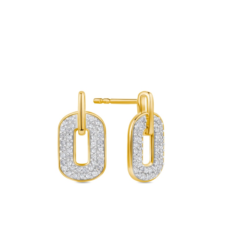 0.34ct TW Diamond Paperclip Drop Earrings in 9ct Yellow Gold
