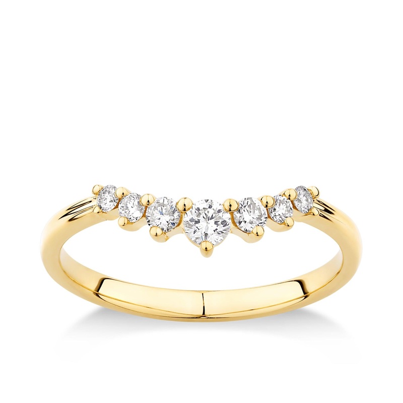 0.25ct TW Diamond Dress Wedding Ring 9ct Yellow Gold