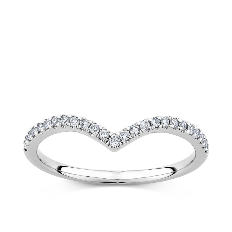 0.15ct TW Diamond Chevron Ring in 9ct White Gold