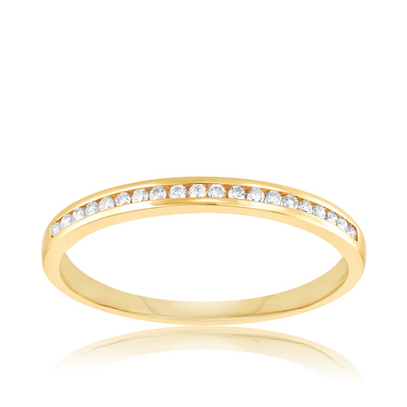 0.10ct TW Diamond Wedding & Anniversary Band in 9ct Yellow Gold