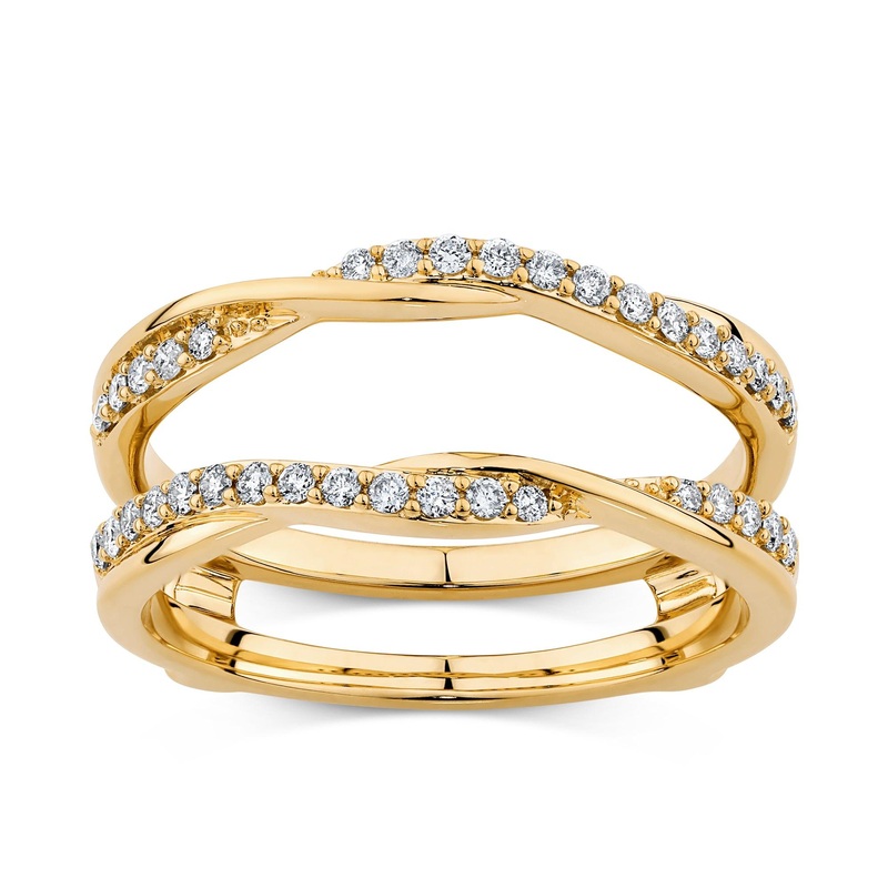 0.25ct TW Diamond Double Wedding Band in 9ct Yellow Gold