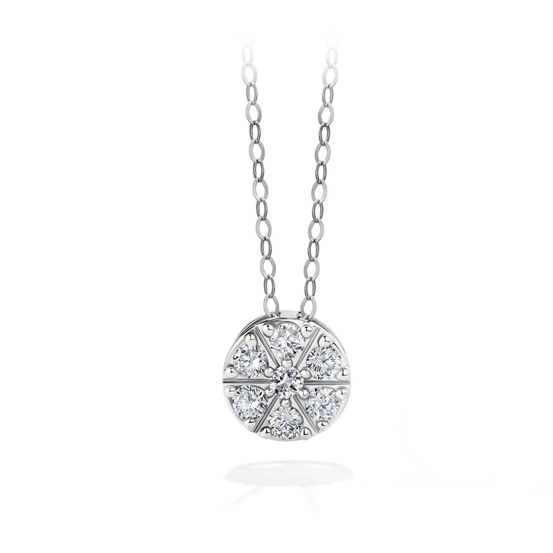 Diamond Circle Necklace in 9ct White Gold