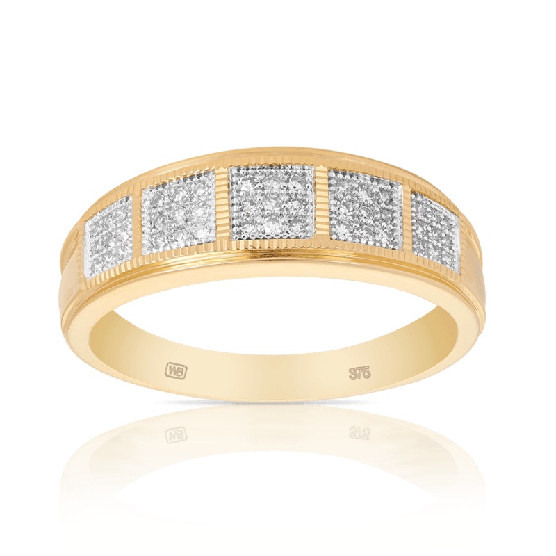 0.20ct TW Diamond Men’s Wedding Band in 9ct Yellow Gold