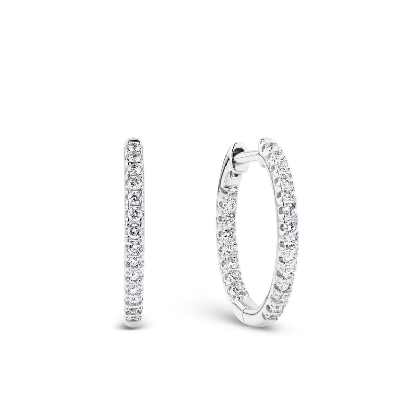 0.25ct TW Diamond Hoop Earrings in 9ct White Gold