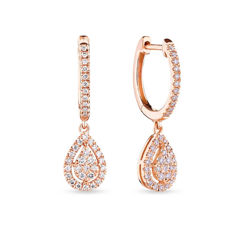 0.25ct TW Diamond Drop Huggies in 9ct Rose Gold