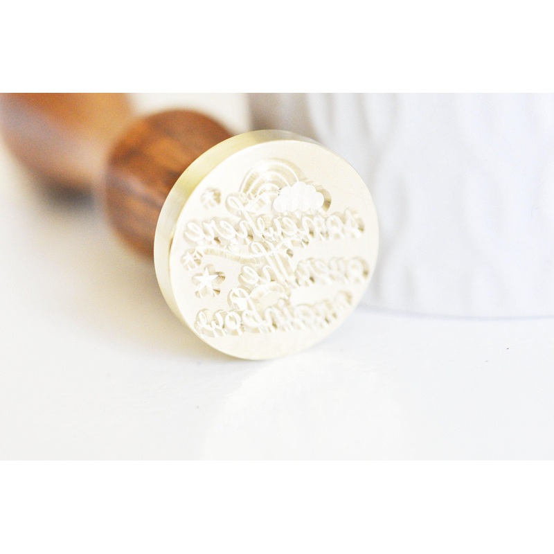 “Over the rainbow” metal seal for sealing wax, supply for creating personalized seals for DIY wedding invitations, x1 G4950