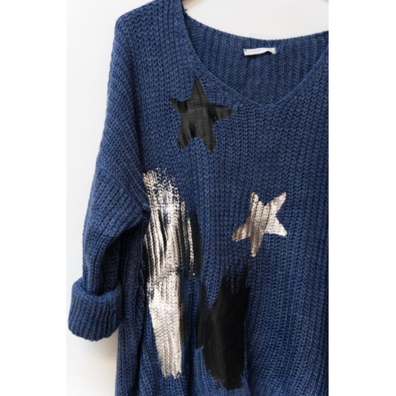 Star & Paint Stripe Sweater SALE Blue Jeans