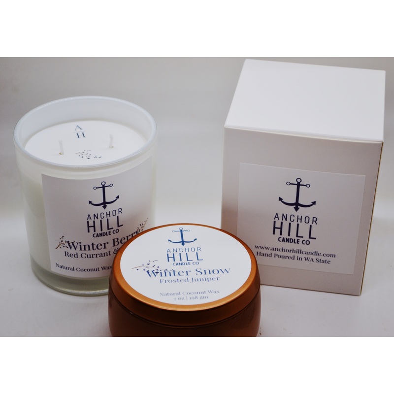 “Winter Berry” Coconut Wax Candle White Vessel