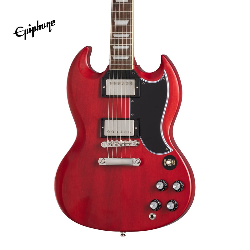 (Epiphone Inspired by Gibson) Epiphone 1961 Les Paul SG Standard Electric Guitar, Case Included – Aged 60s Cherry