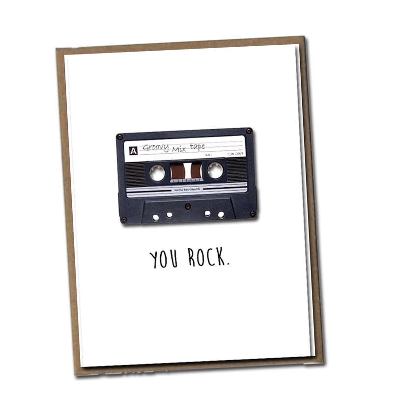 You rock. Classic Linen Series Greeting Card- Blank Inside
