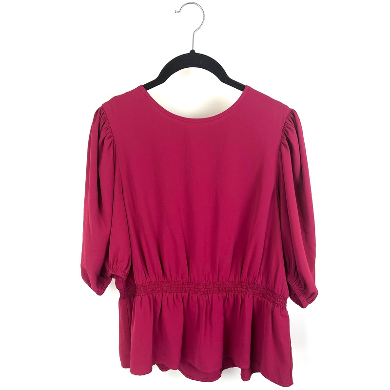 Wine Red 3/4 Sleeve Blouse – Size 2/4